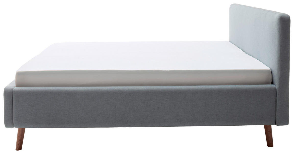POLSTERBETT 180/200 cm  in Hellblau  - Eichefarben/Hellblau, Design, Holz/Textil (180/200cm) - Livetastic
