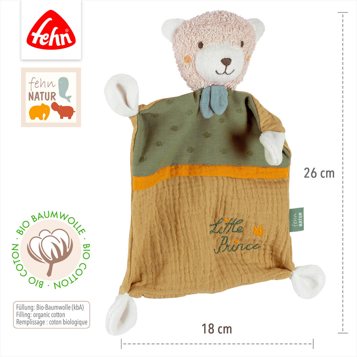 SCHMUSETUCH - Grün, Basics, Textil (26/21/4cm) - Fehn