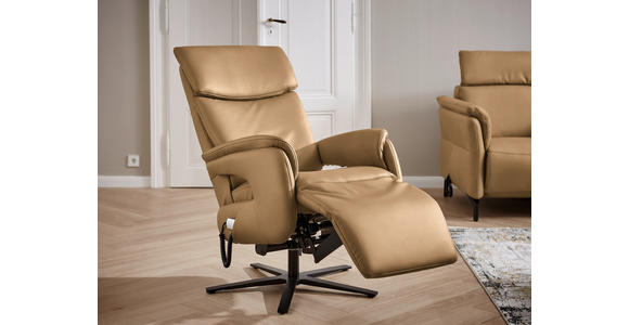 RELAXSESSEL in Leder Honig - Schwarz/Honig, Design, Leder/Metall (70/117/85cm) - Dieter Knoll