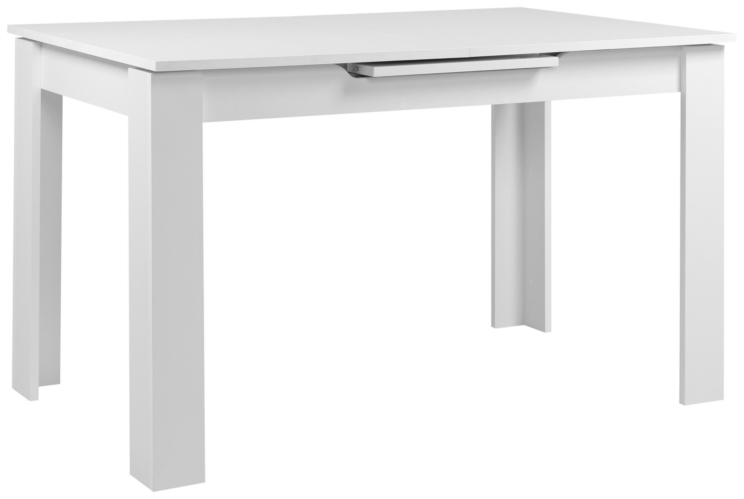 ESSTISCH 125-165/80/75 cm Nachbildung  Holzwerkstoff ausziehbar rechteckig Weiss  - Weiss, Modern, Holzwerkstoff (125-165/80/75cm) - P & B
