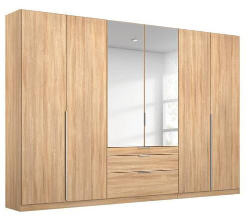 DREHTÜRENSCHRANK 271/229/54 cm 6-türig Sonoma Eiche, Silberfarben  - Silberfarben/Alufarben, MODERN, Holzwerkstoff/Metall (271/229/54cm) - Rauch Möbel