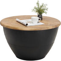 COUCHTISCH Mangoholz massiv 72/72/43 cm rund Braun, Schwarz  - Schwarz/Braun, Design, Holz/Metall (72/72/43cm) - Carryhome