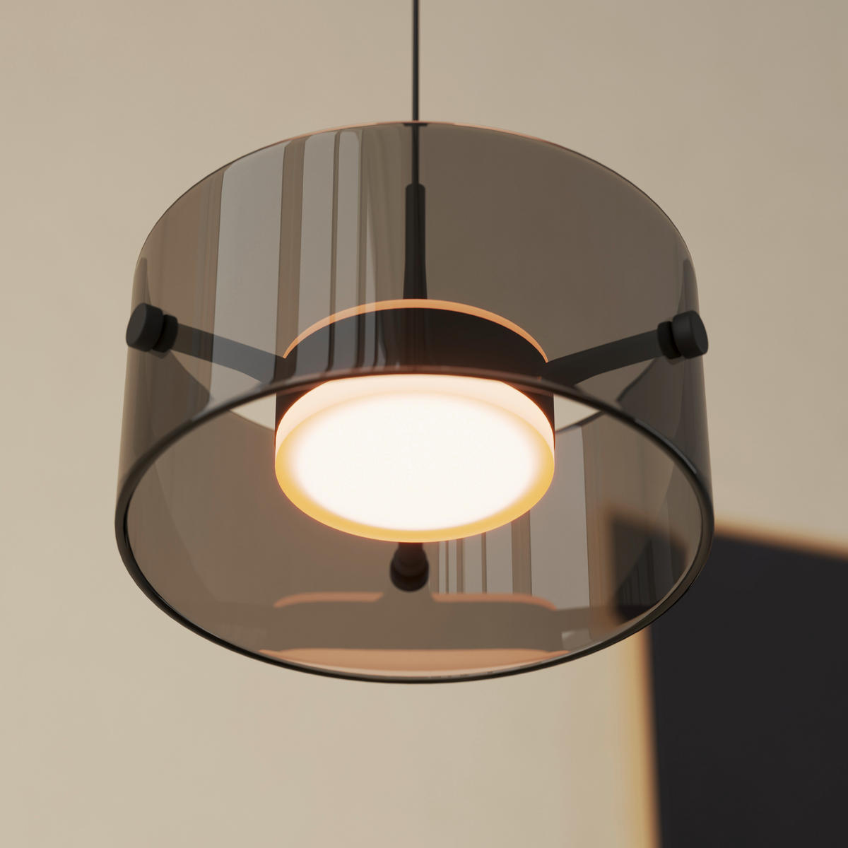 LED-HÄNGELEUCHTE 16/150 cm  - Schwarz, Design, Glas/Kunststoff (16/150cm) - Novel