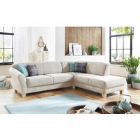 ECKSOFA  in Flachgewebe Creme   - Creme/Naturfarben, KONVENTIONELL, Holz/Textil (257/212cm) - Sit & More