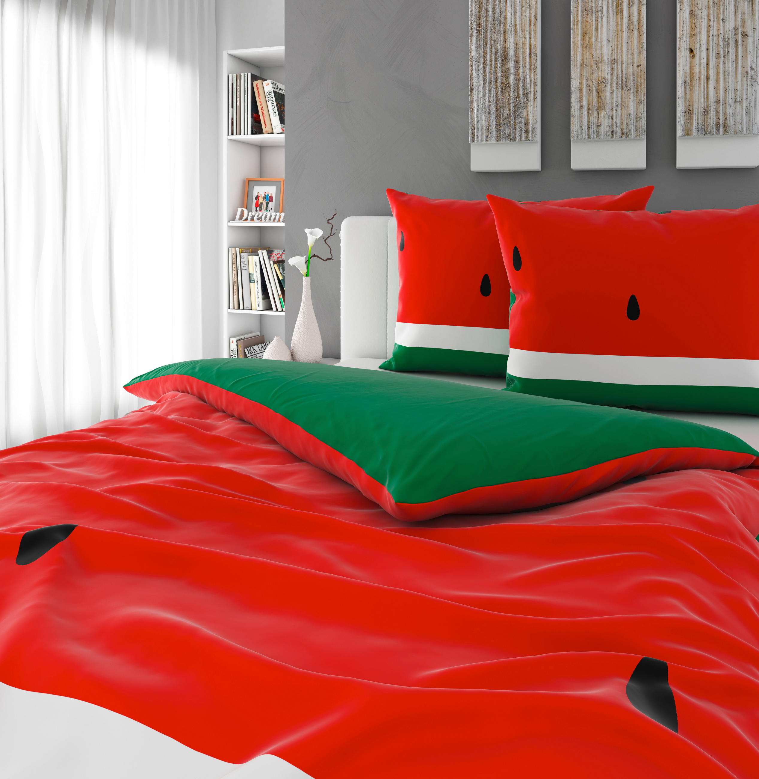 POSTELJINA SA DVA LICA WATERMELON 140/200 cm saten višebojna  - višebojna, Konvencionalno, tekstil (140/200cm) - Esposa