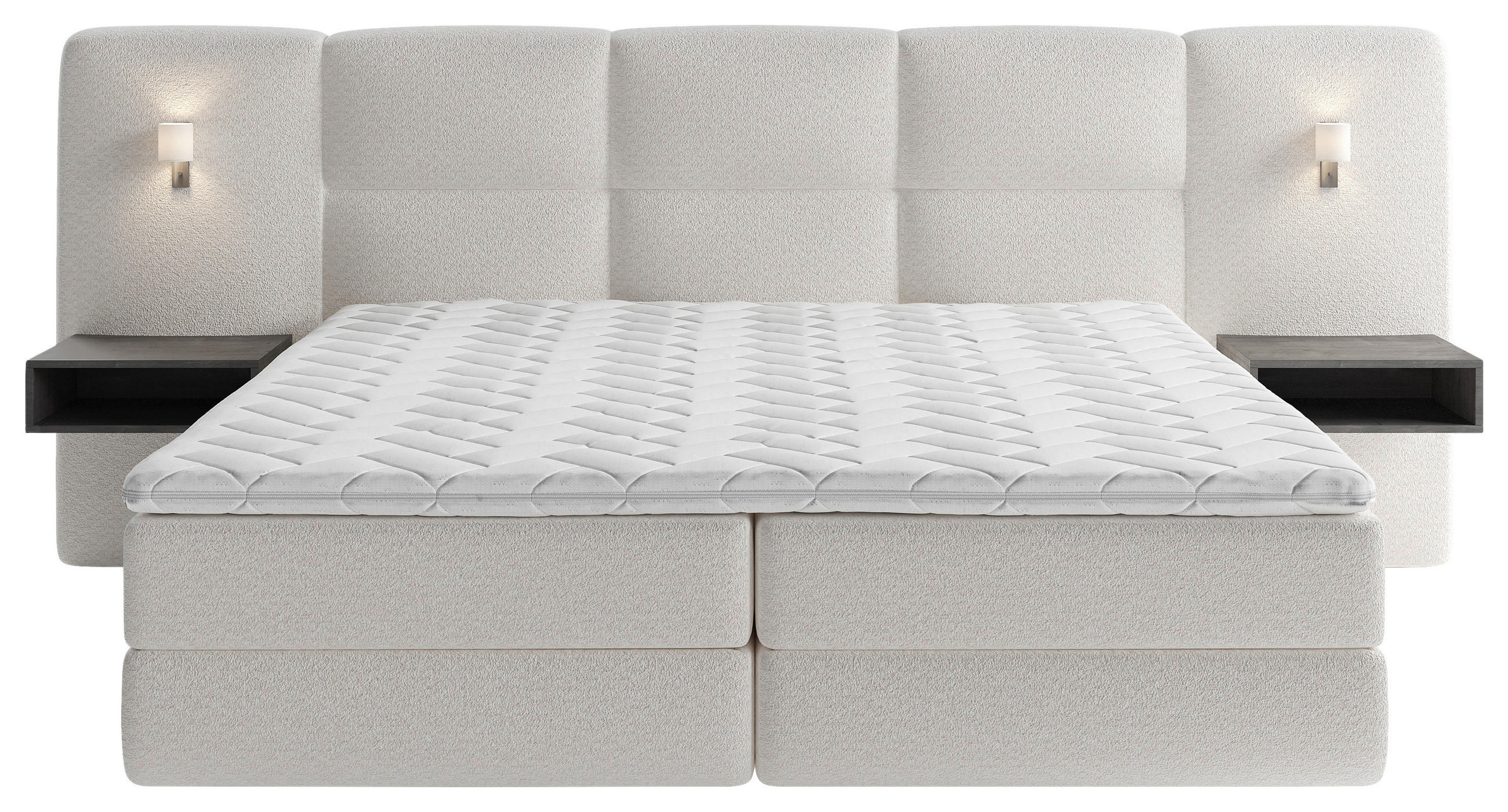 BOXSPRINGBETT 200/200 cm  in Naturfarben  - Schwarz/Naturfarben, Basics, Holz/Holzwerkstoff (200/200cm) - Esposa