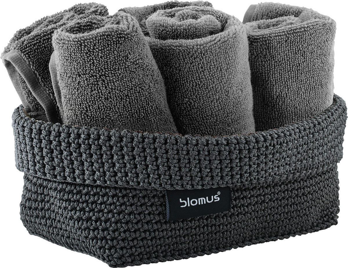 AUFBEWAHRUNGSKÖRBCHEN  - Anthrazit, Basics, Textil (12/9/20cm) - Blomus