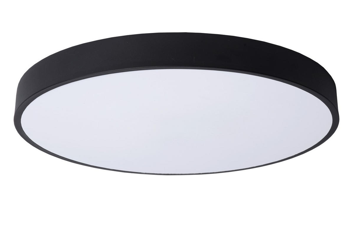 LED-DECKENLEUCHTE UNAR 49.5/49,5/5 cm   - Schwarz, KONVENTIONELL, Kunststoff/Metall (49.5/49,5/5cm) - Lucide