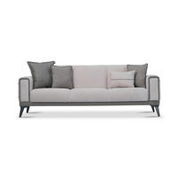 3-SITZER-SOFA in Bouclé Grau  - Anthrazit/Grau, Design, Holz/Textil (230/83/86cm) - Livetastic