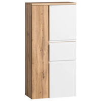 Dulap Mediu 65/130/35 cm  - argintiu/alb, Modern, plastic/material pe bază de lemn (65/130/35cm) - Held