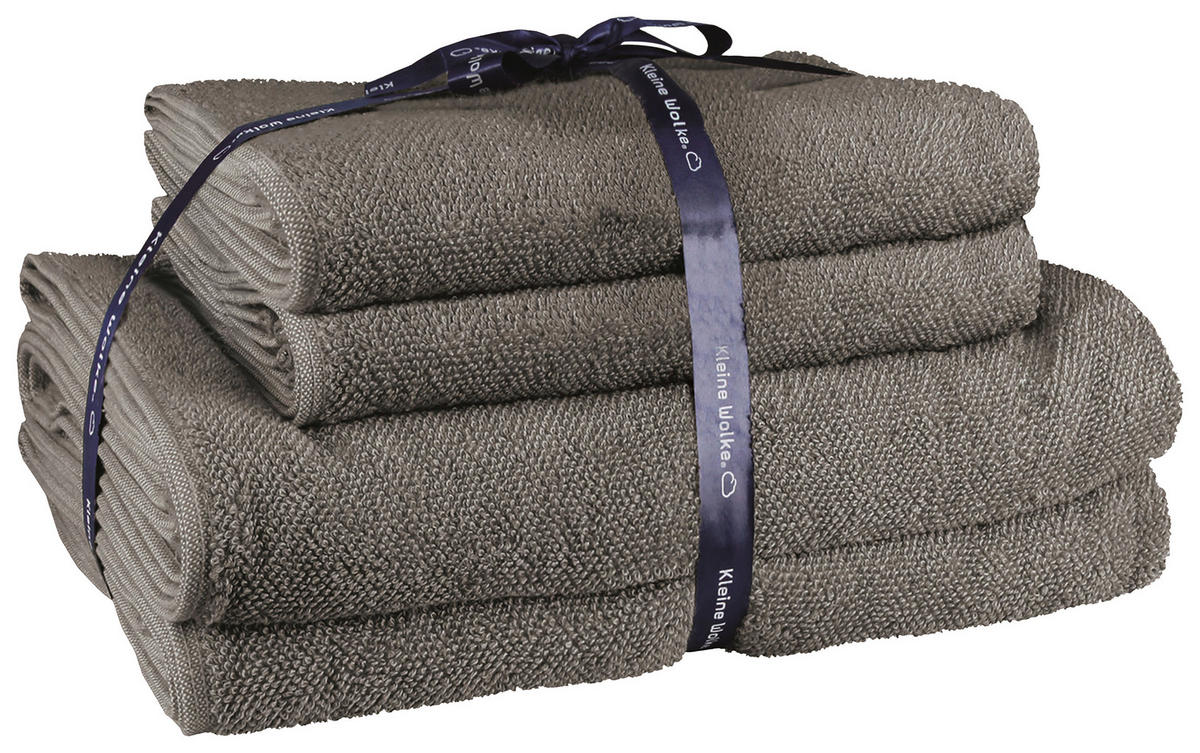 SADA RUČNÍKŮ, 50x100/70x140 cm, antracitová - antracitová, Konvenční, textil (50x100/70x140cm) - Kleine Wolke