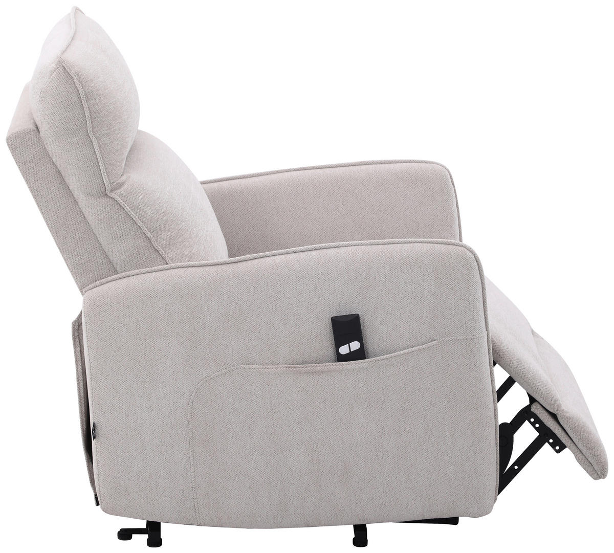 RELAXSESSEL Leinenoptik    - Schwarz/Naturfarben, Design, Textil/Metall (74/101/92cm) - Carryhome