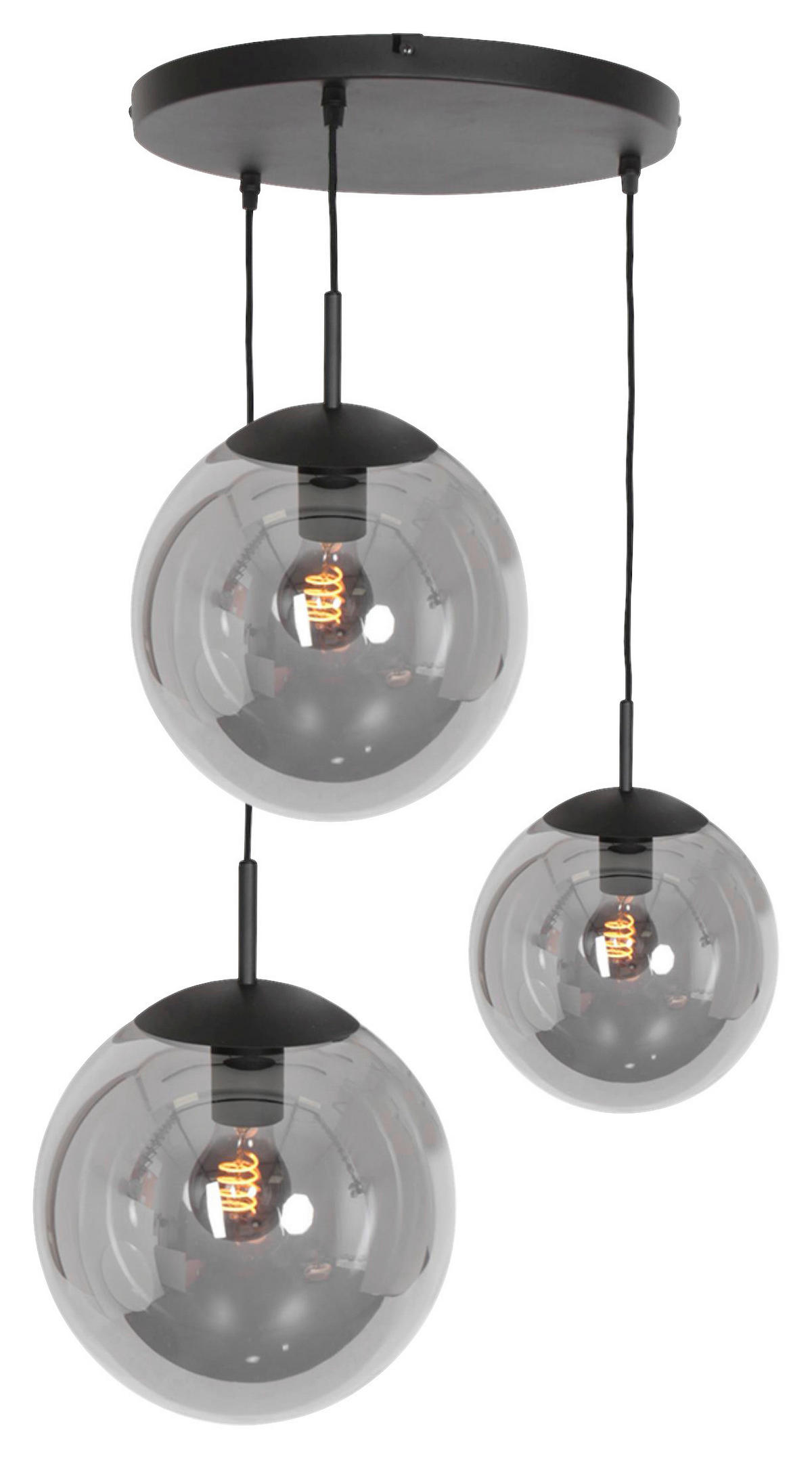 PENDELLEUCHTE  25/40-150/120 cm   - Schwarz, Trend, Glas/Metall (25/40-150/120cm)