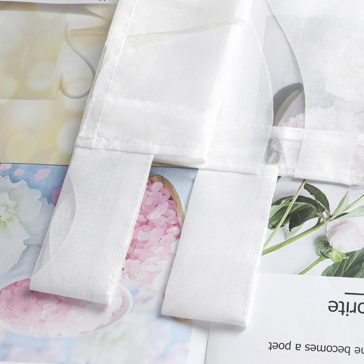 FLÄCHENVORHANG   transparent   57/175 cm  - Weiß Hochglanz, Basics, Textil (57/175cm) - Joyswahl