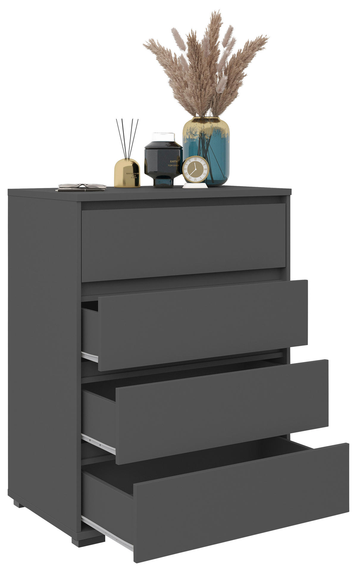 KOMODA  80/103/48 cm  antracit  - antracit, Dizajnerski, pločasti materijal/plastika (80/103/48cm) - Carryhome