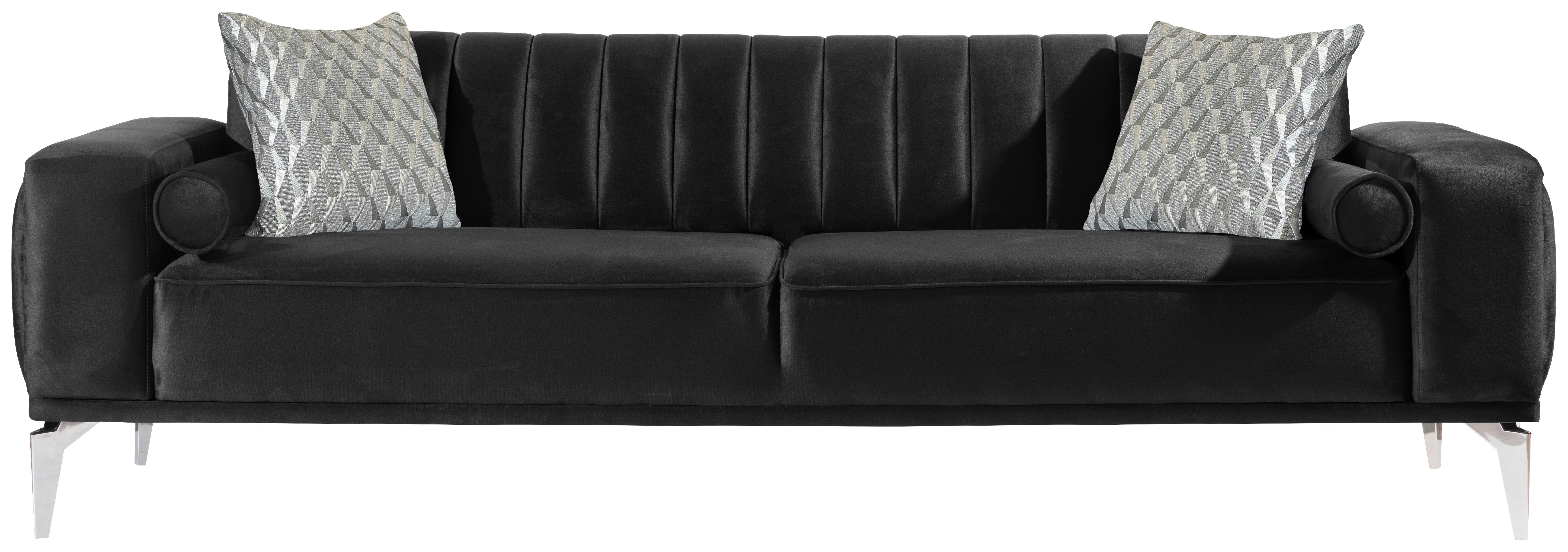 TROJMIESTNA POHOVKA, textil, čierna - čierna/hliníková, Design, textil/plast (236/77/87cm) - Livetastic
