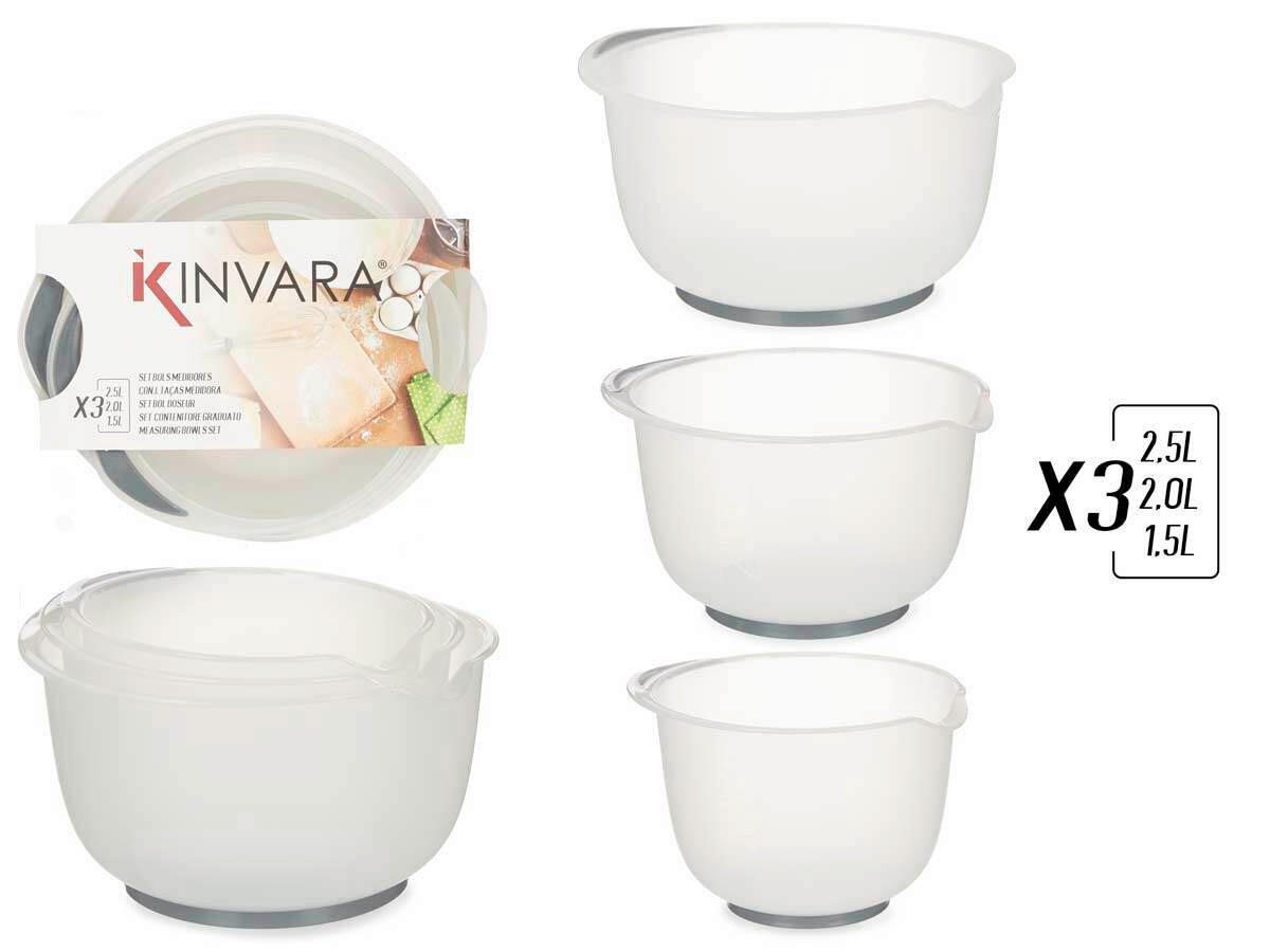 SET MERILNIH POSODIC                     - bela, Basics, umetna masa (14/21,7/24,5cm)