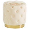 HOCKER Samt Kiefer Goldfarben, Beige  - Beige/Goldfarben, Trend, Holz/Textil (37,5/40/37,5cm) - Xora