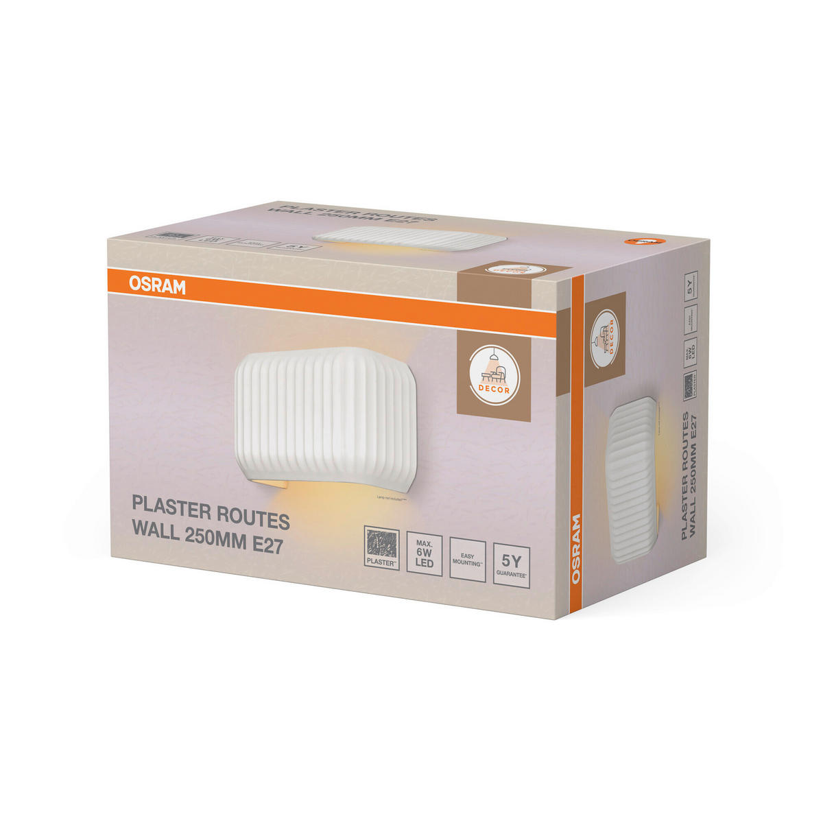 WANDLEUCHTE 25/11/15 cm   - Weiß, Basics, Stein (25/11/15cm) - Osram