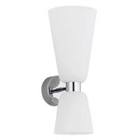 WANDLEUCHTE Argon Reno 34/15/13.5 cm  - Chromfarben/Weiß, Basics, Glas/Metall (34/15/13.5cm)