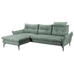 ECKSOFA inkl.Funktionen Grün Webstoff  - Schwarz/Grün, Design, Textil/Metall (185/284cm) - Voleo