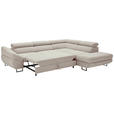 ECKSOFA in Webstoff Taupe  - Taupe/Schwarz, Design, Textil/Metall (280/235cm) - Hom`in