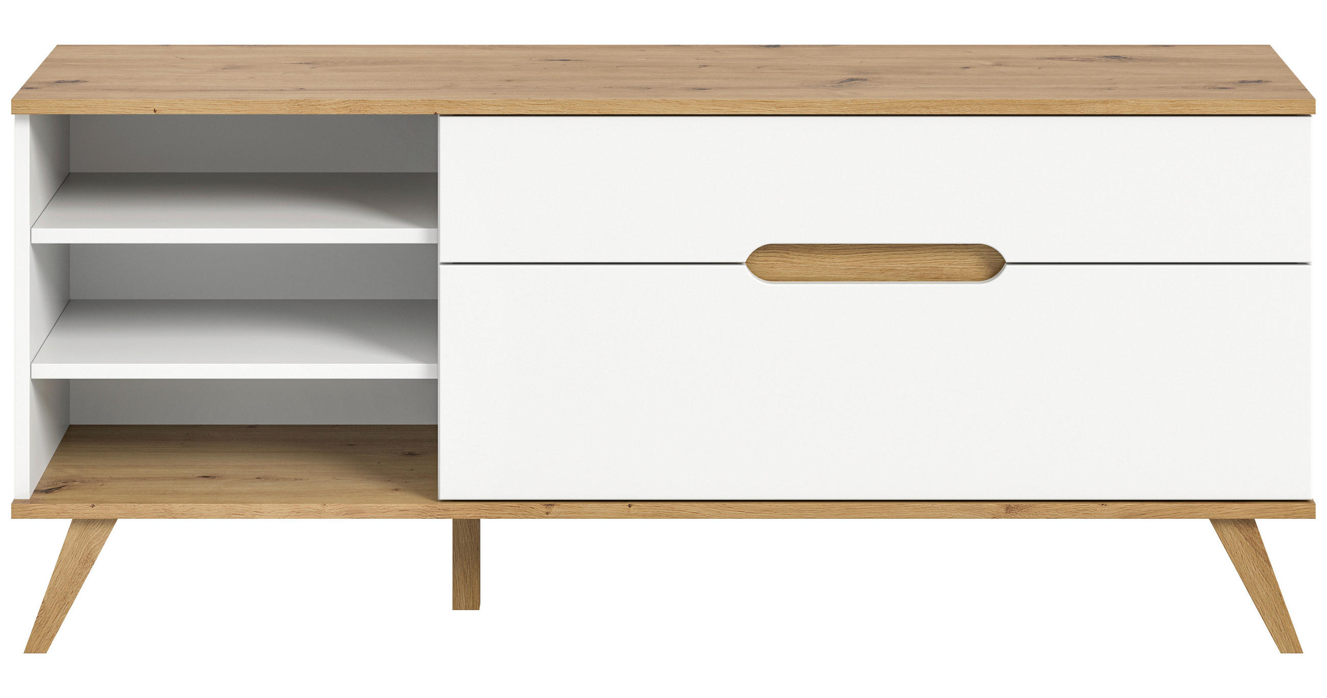 LOWBOARD  in 140/60/40 cm  - Eichefarben/Weiß, Design, Holzwerkstoff (140/60/40cm) - MID.YOU