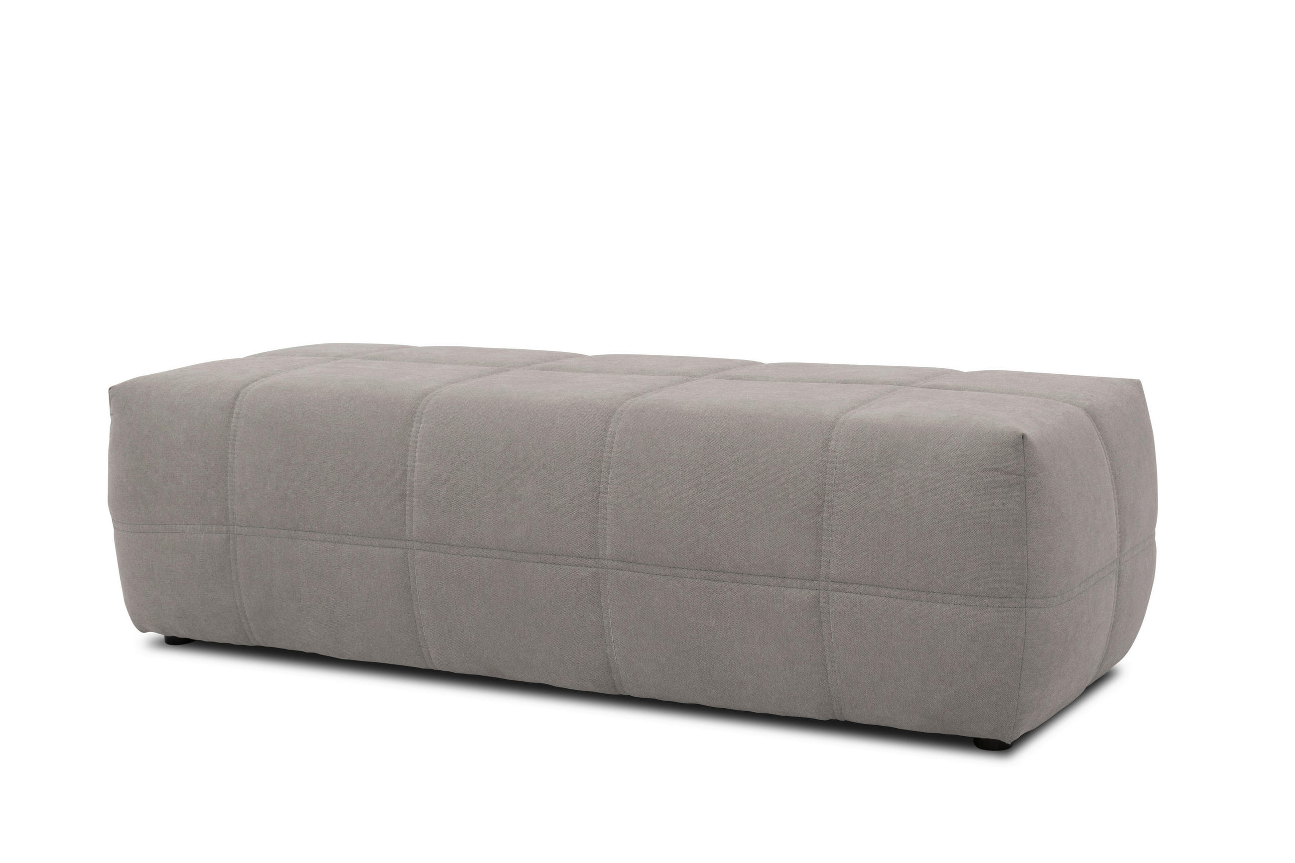 HOCKER Mikrofaser Silberfarben  - Silberfarben/Schwarz, Design, Kunststoff/Textil (150/60/40cm) - MID.YOU
