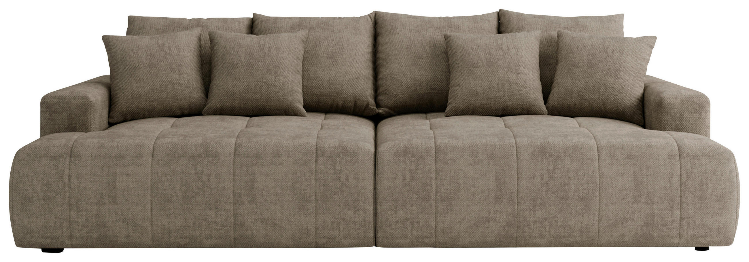 BIGSOFA ADELE Chenille Hellbraun  - Hellbraun/Schwarz, Design, Kunststoff/Textil (270/85/136cm) - Livetastic