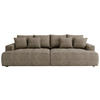 BIGSOFA ADELE Chenille Hellbraun  - Hellbraun/Schwarz, Design, Kunststoff/Textil (270/85/136cm) - Livetastic