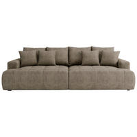 BIGSOFA ADELE Chenille Hellbraun  - Hellbraun/Schwarz, Design, Kunststoff/Textil (270/85/136cm) - Livetastic