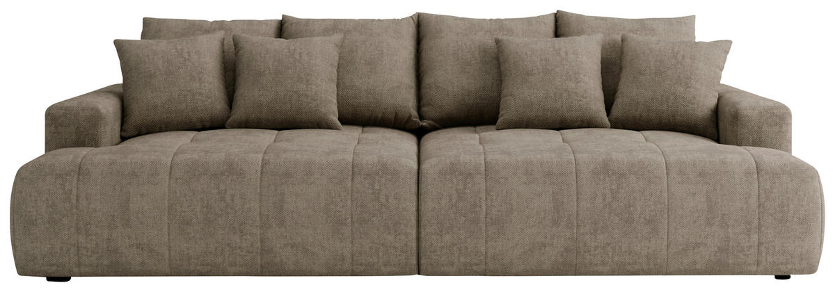 BIGSOFA ADELE Chenille Hellbraun  - Hellbraun/Schwarz, Design, Kunststoff/Textil (270/85/136cm) - Livetastic