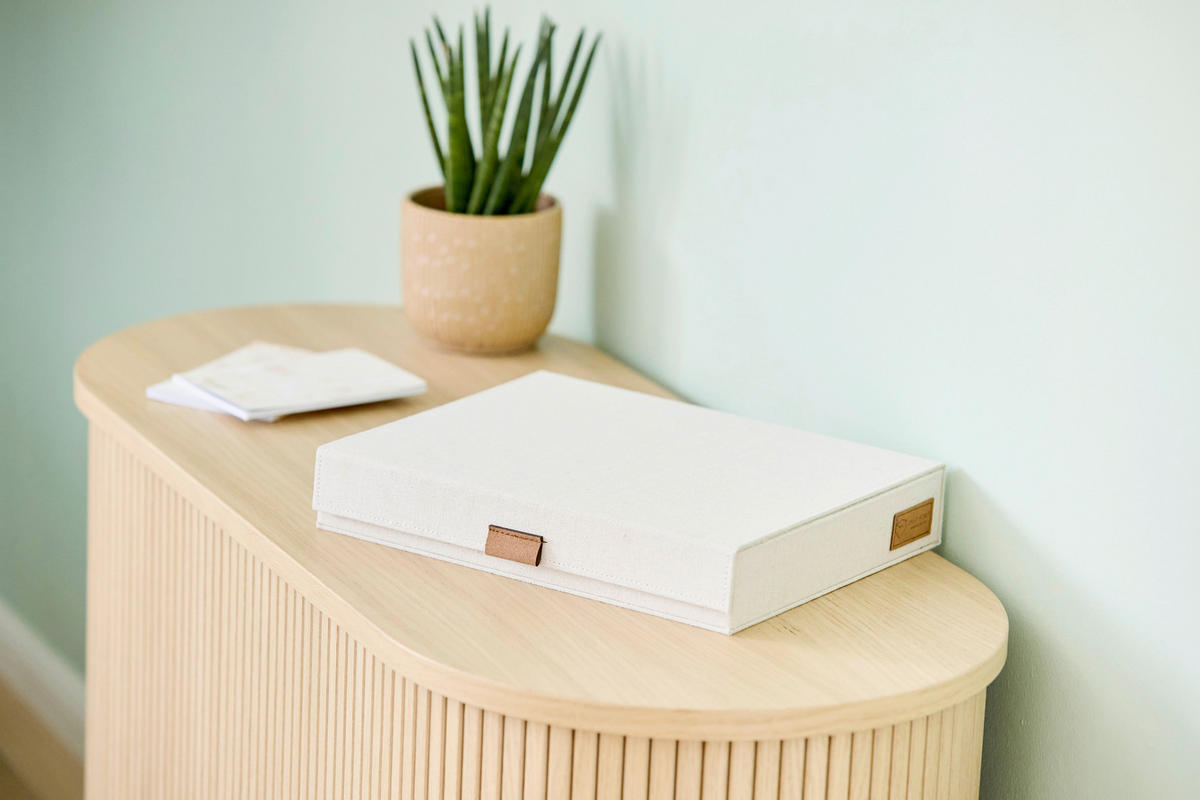 BRILLENBOX - Beige, Basics, Karton/Textil (32/25/5,5cm) - Store It