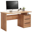 SCHREIBTISCH 138/60/76 cm  in Eiche Artisan  - Eichefarben/Schwarz, KONVENTIONELL, Holzwerkstoff/Metall (138/60/76cm) - Venda