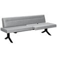 SITZBANK 220/87/70-86 cm  in Hellgrau  - Hellgrau/Schwarz, KONVENTIONELL, Textil/Metall (220/87/70-86cm) - Moderano