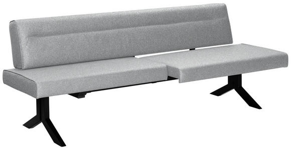 SITZBANK 220/87/70-86 cm in Hellgrau - Hellgrau/Schwarz, KONVENTIONELL, Textil/Metall (220/87/70-86cm) - Moderano