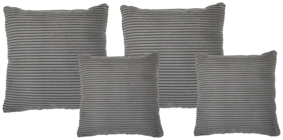 ZIERKISSENSET  42/53/42/53 cm   - Grau, Konventionell, Textil (42/53/42/53cm) - Livetastic