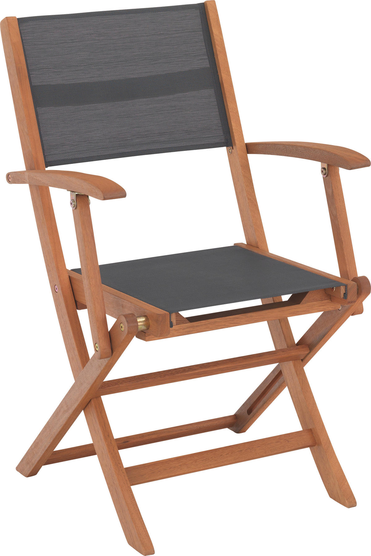 BAŠTENSKA STOLICA NA SKLAPANJE - siva/prirodna boja, Romantično / Seoski, drvo/tekstil (56/90/58cm) - Ambia Garden