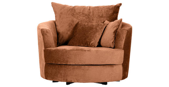 SESSEL Chenille Braun    - Schwarz/Braun, KONVENTIONELL, Textil/Metall (115/72/115cm) - Carryhome