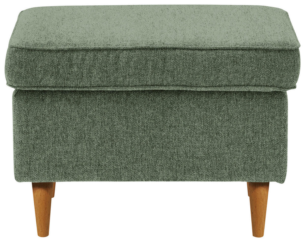 HOCKER Webstoff Olivgrün, Eiche Wotan  - Eiche Wotan/Olivgrün, Basics, Holz/Textil (63/43/42cm) - Carryhome