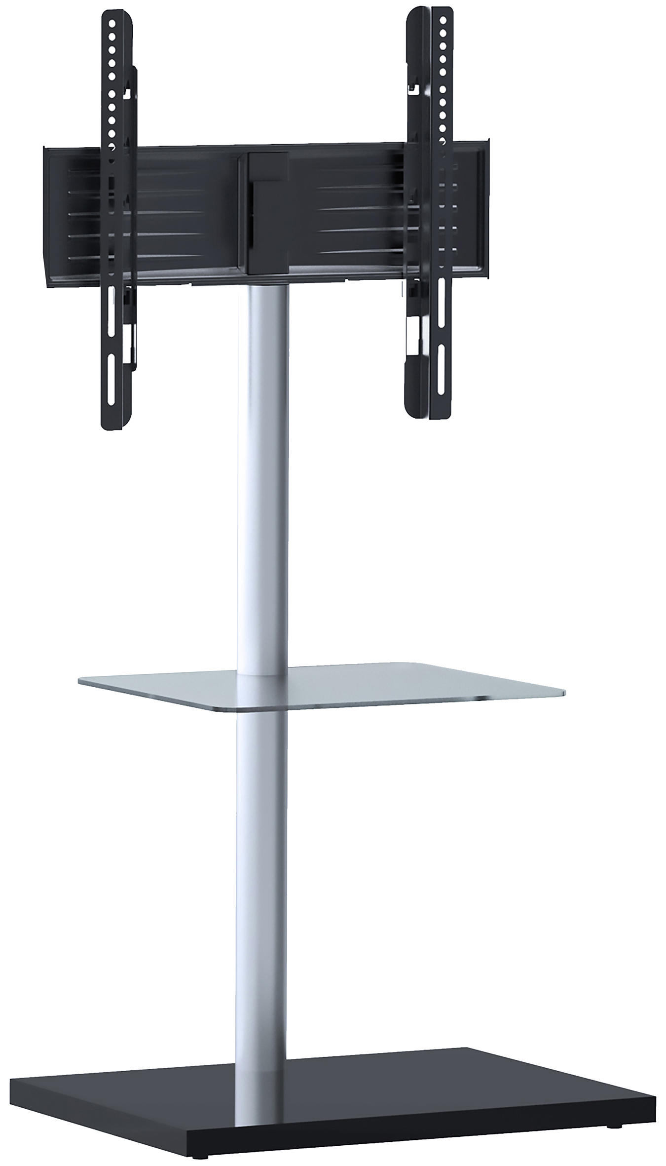 TV-RACK Metall, Glas Klar, Silberfarben  - Klar/Silberfarben, Basics, Glas/Metall (100/60/45cm) - MID.YOU