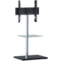 TV-RACK Metall, Glas Klar, Silberfarben  - Klar/Silberfarben, Basics, Glas/Metall (100/60/45cm) - MID.YOU