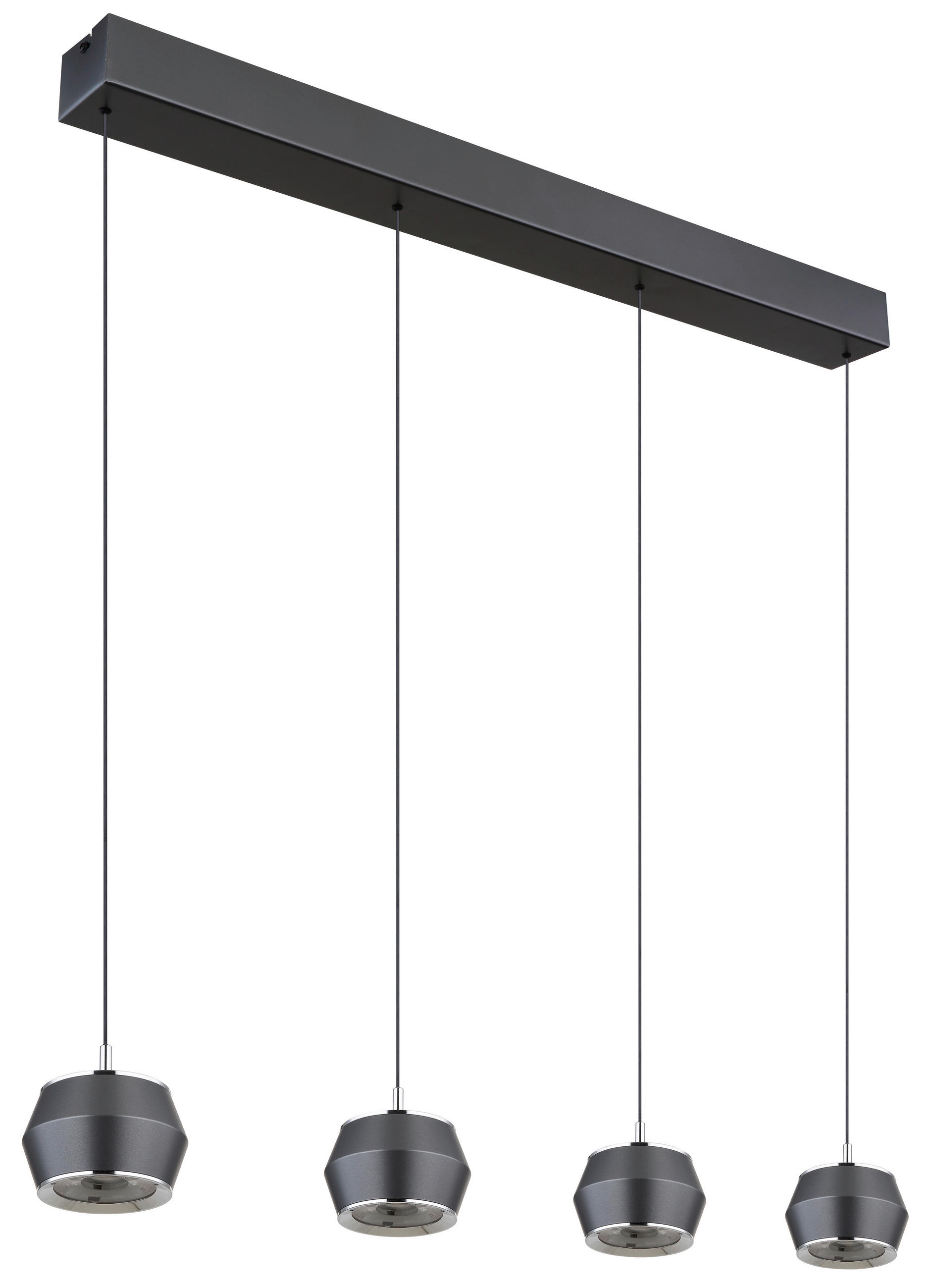 LAMPĂ SUSPENDATĂ CU LED 80,5/10/200 cm  - opal/gri, Design, plastic/metal (80,5/10/200cm)