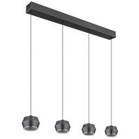LED FÜGGŐLÁMPA 80,5/10/200 cm  - opál/szürke, Design, műanyag/fém (80,5/10/200cm)