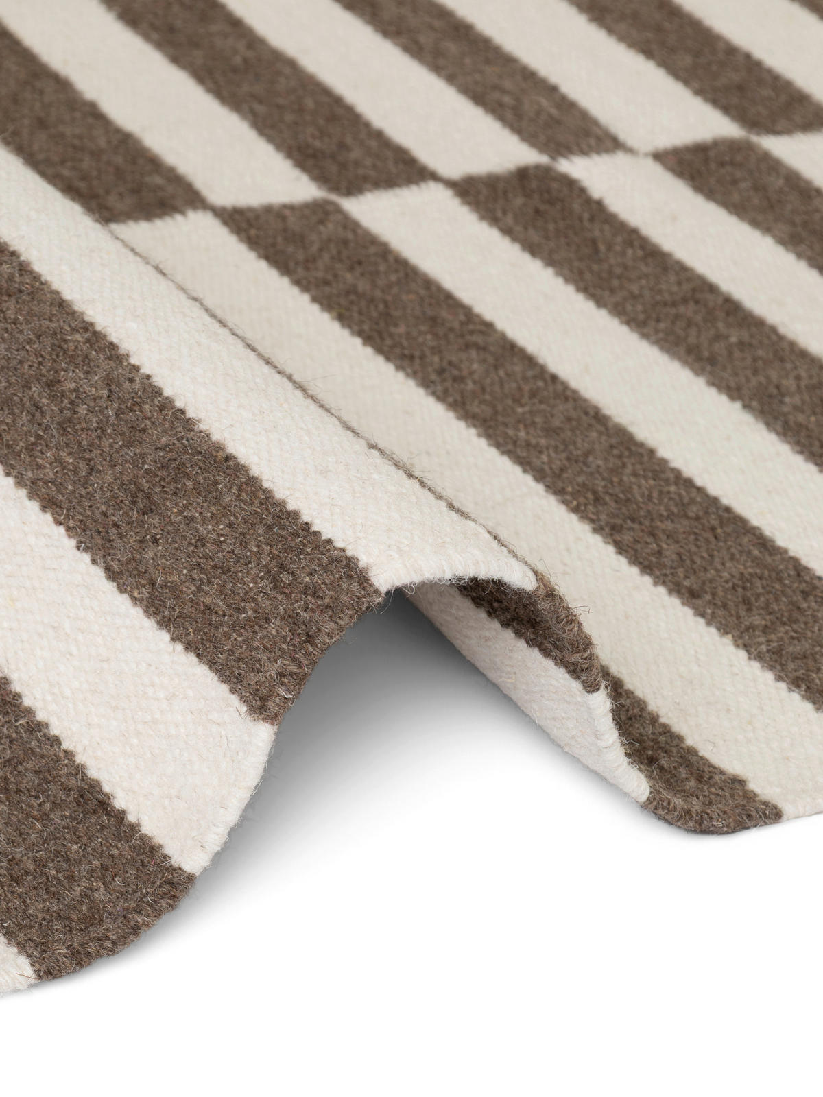 HANDWEBTEPPICH 200/300 cm Vika Weiß, Dunkelbraun rechteckig  - Dunkelbraun/Weiß, Basics, Textil (200/300cm) - Hanse Home