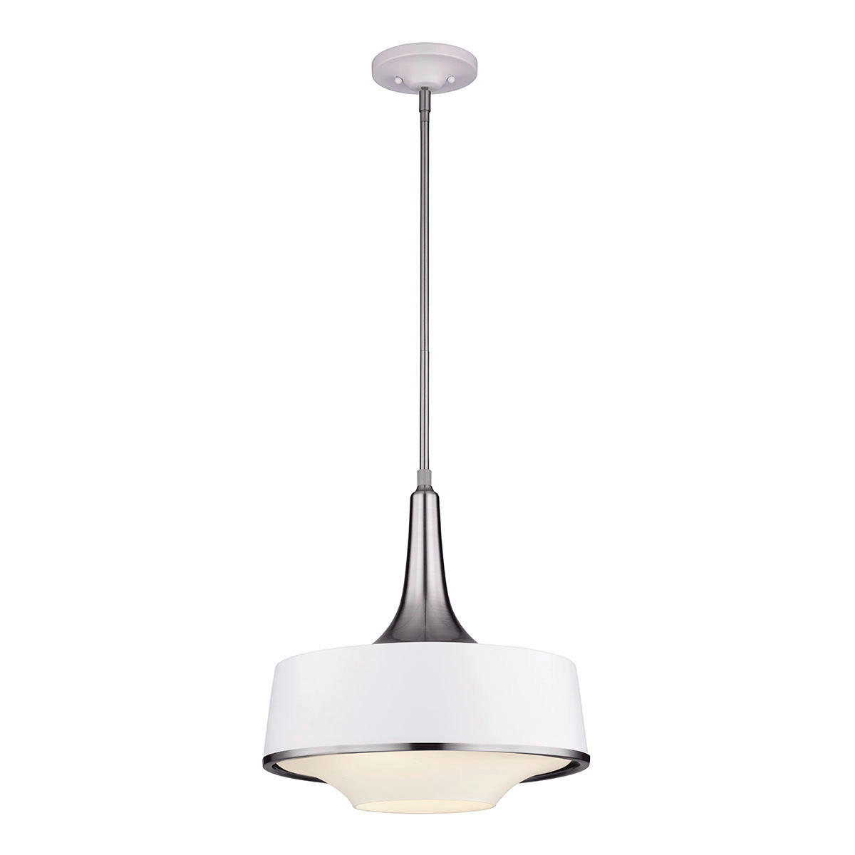 ZÁVESNÉ SVIETIDLO, 47.9/54 cm  - biela/farba ušľachtilej ocele, Konventionell, kov (47.9/54cm) - Elstead Lighting
