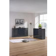 SIDEBOARD Anthrazit  - Anthrazit/Alufarben, Design, Glas/Holzwerkstoff (136/99/42cm) - Voleo