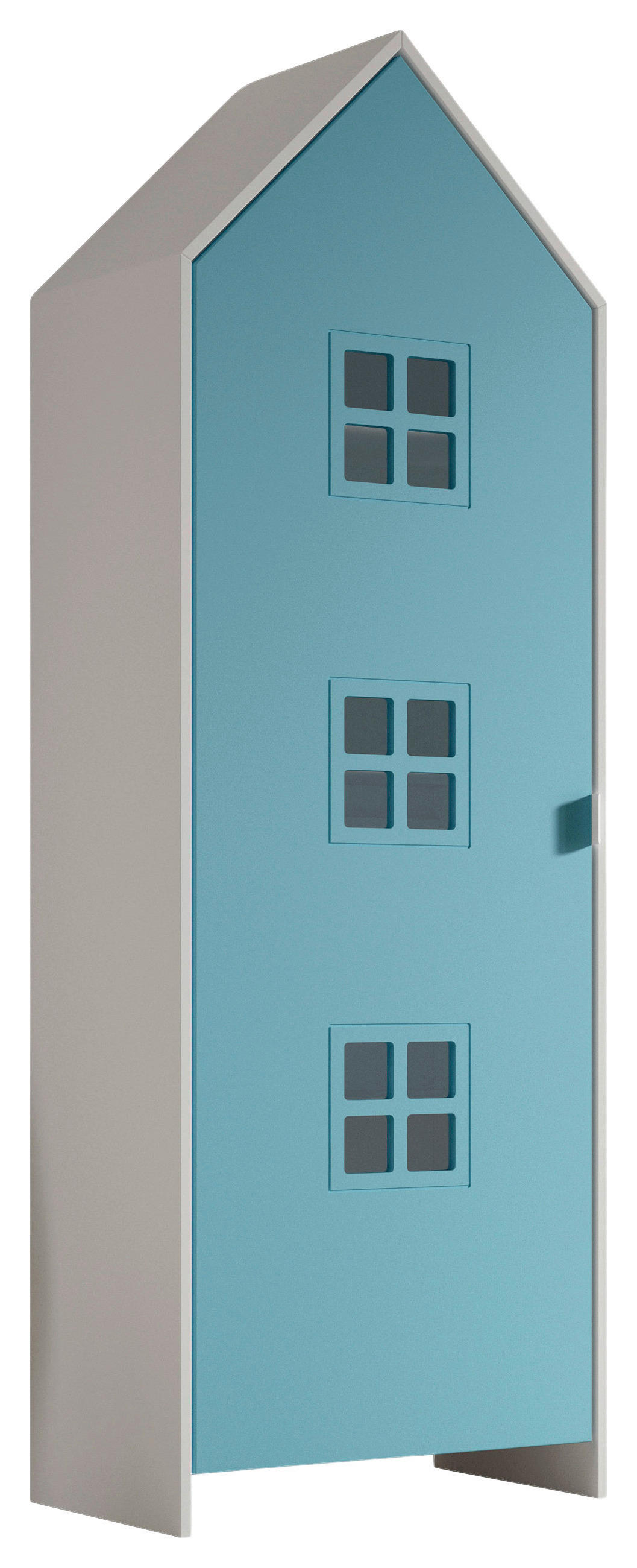  KINDERKLEIDERSCHRANK Blau, Weiß  - Blau/Weiß, MODERN, Holzwerkstoff/Metall (57,6/171,3/37cm) - MID.YOU