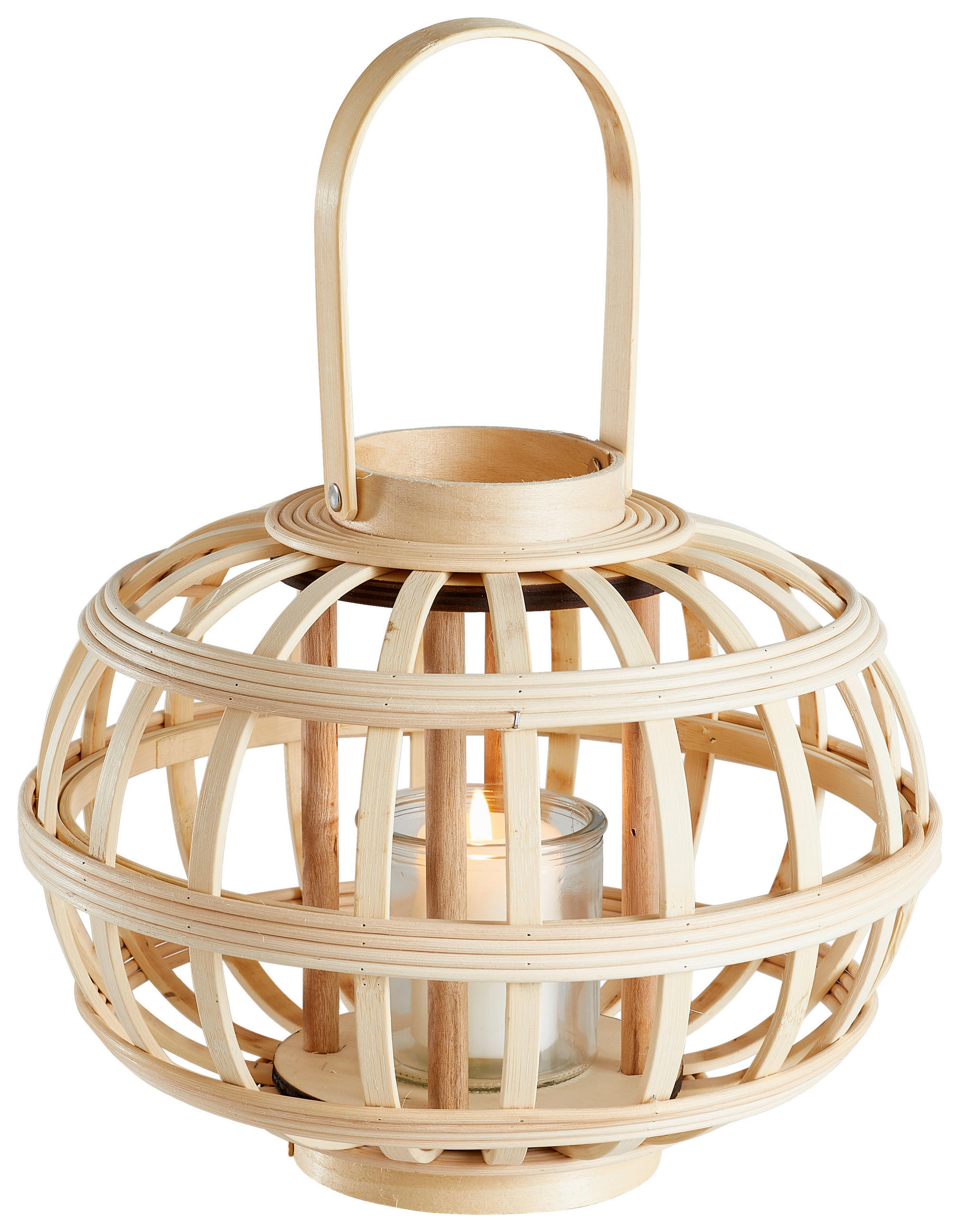 LATERNE - Naturfarben, Natur, Glas/Naturmaterialien (28,5/23,5/28,5cm) - Ambia Home