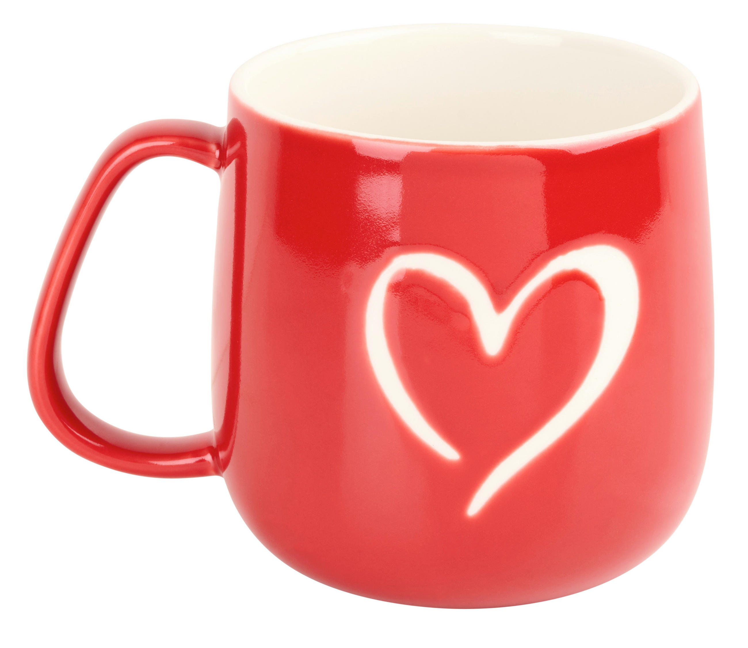 KAFFEEBECHER  450 ml   - Rot, LIFESTYLE, Keramik (9/9,7cm) - X-Mas